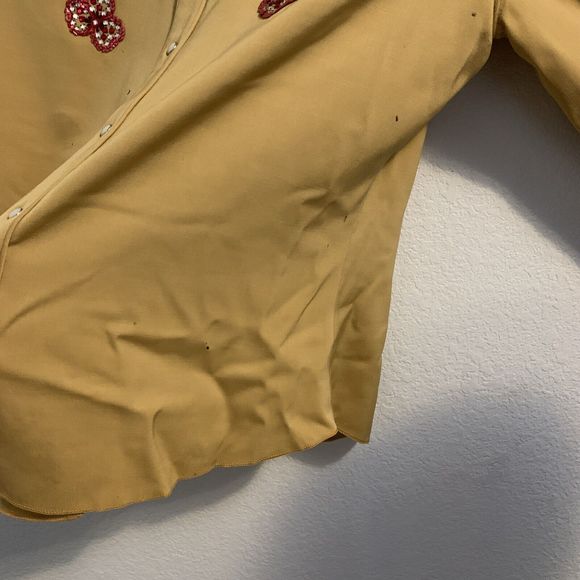 Vintage 1950s The Paddock Shops Suit Western Wear Light Yellow Flowers - Picture 11 of 16